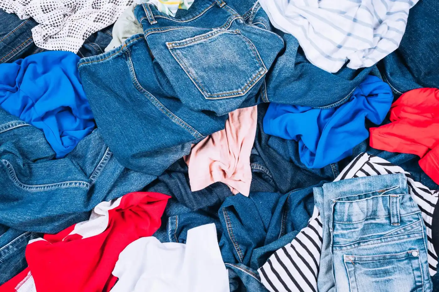 Pile of colorful clothes